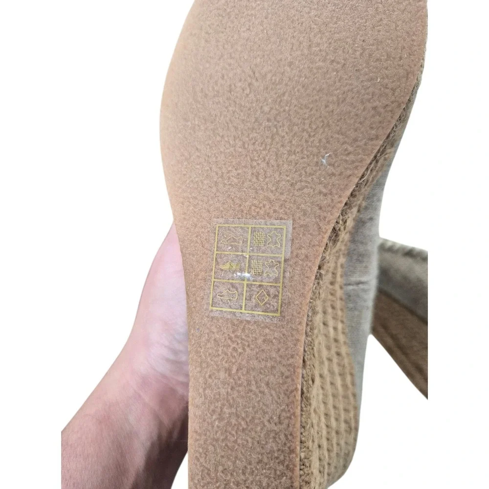 Jack Rogers‎ Linen Espadrille Wedge 7.5M Womens Neutral Platform New No Box